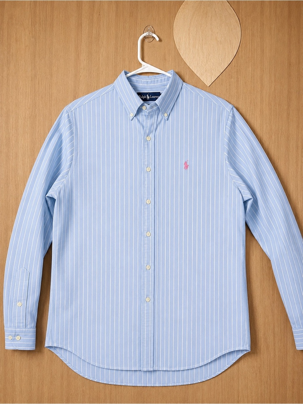 Ralph Lauren Classic Fit Blue White Stripe Button Down Shirt Men’s 16 34/35